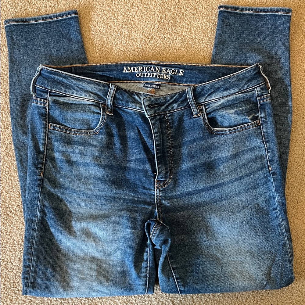 American Eagle Outfitters Women's Dark Blue Skinny Jaggings